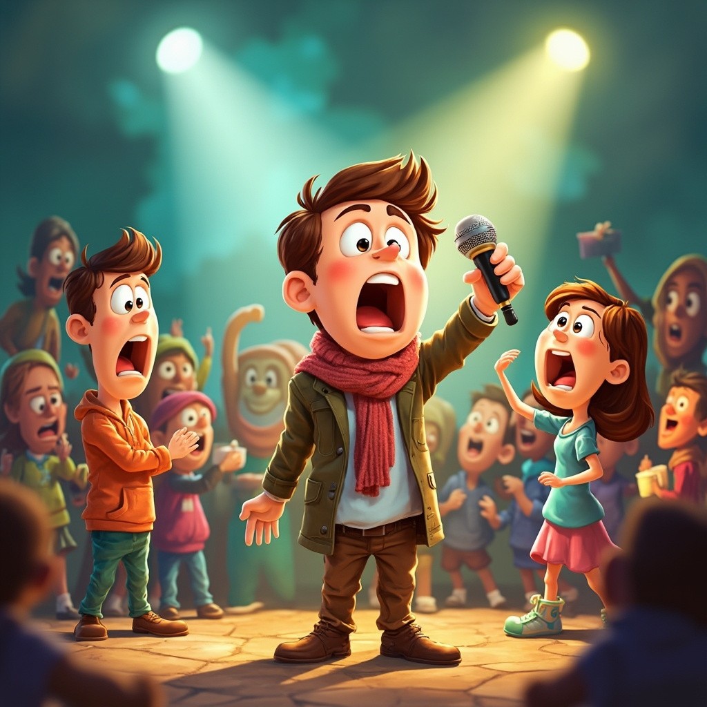 A Cartoon Choir in Performance