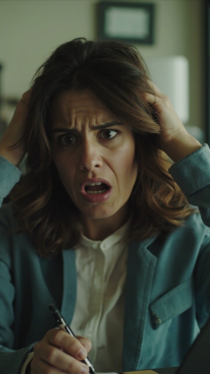 A Young Mexican-Spanish Woman's Office Anxiety Attack