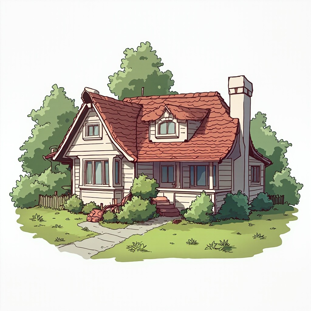 Anime Styled Drawing of a House