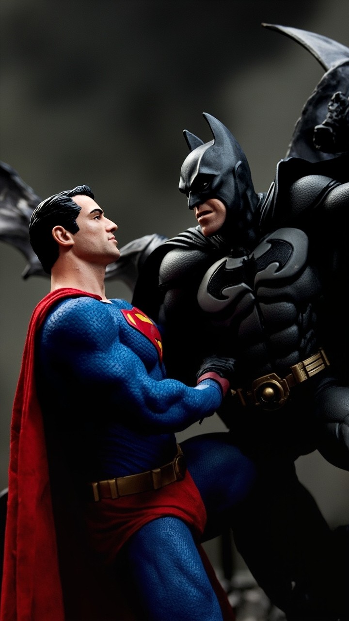 Superman and Batman's Cinematic Battle Wallpaper