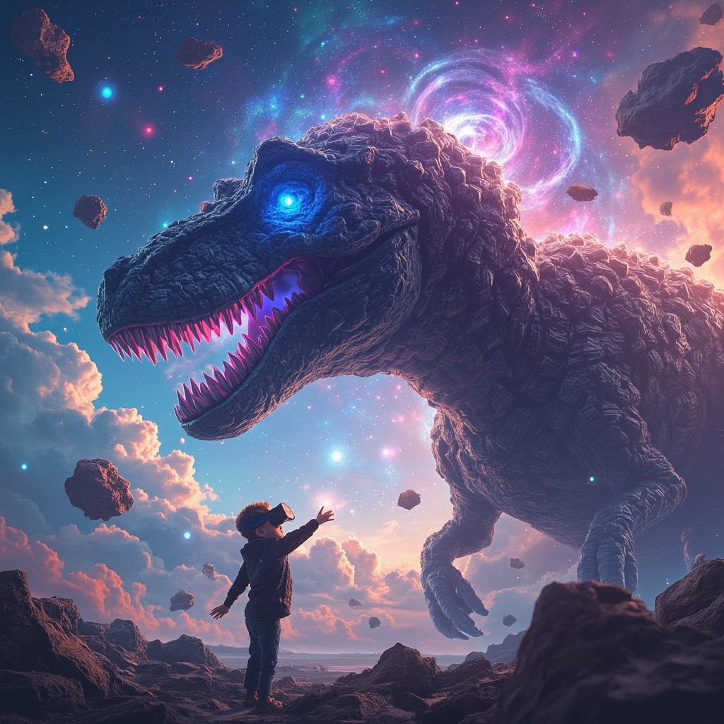 The Boy's Galactic Encounter in a Collapsing Metaverse