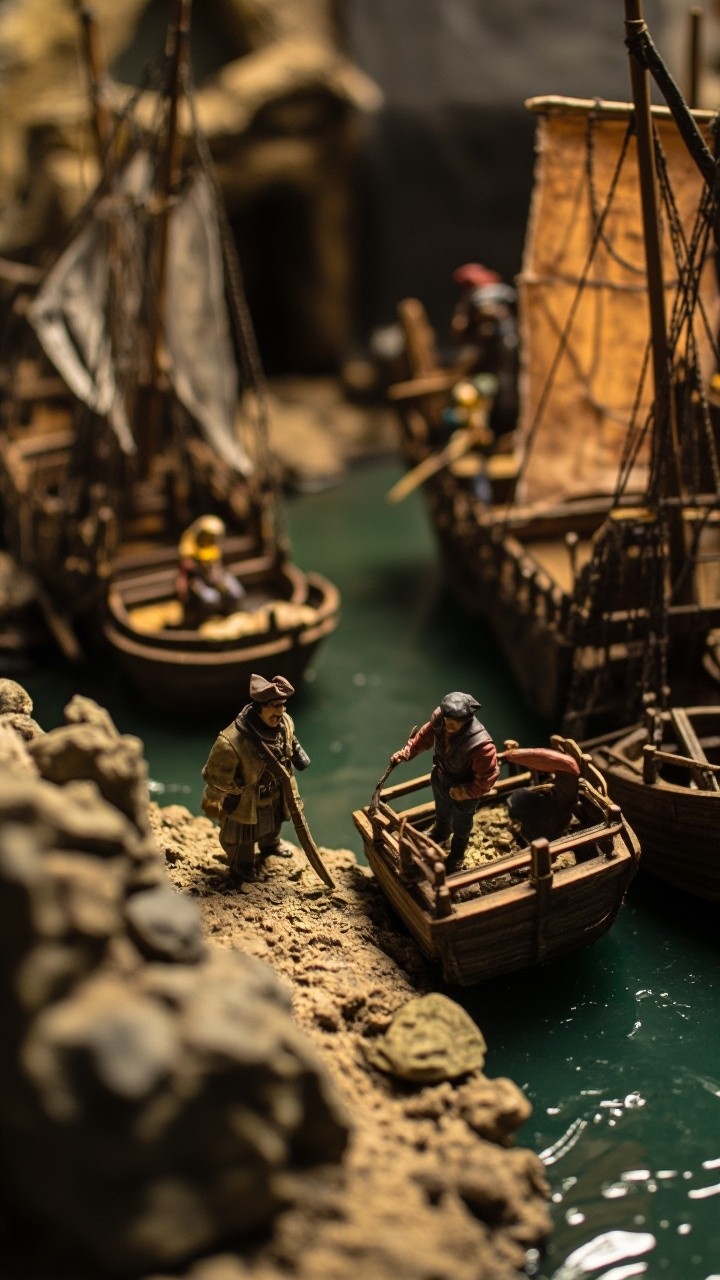 The Bustling Pirate Haven Miniature Diorama
