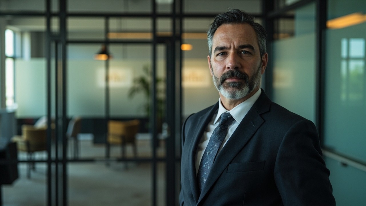 The Confident Brazilian Businessman in an Office
