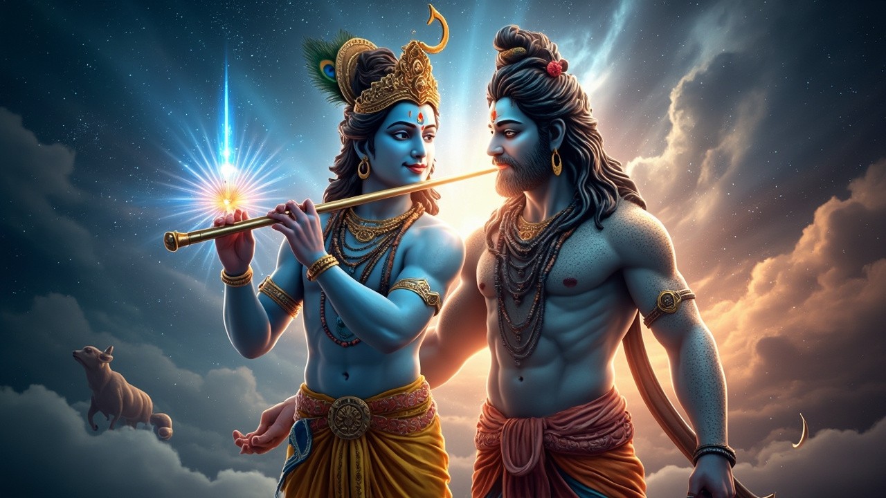 The Divine Union of Lord Krishna and Shiva