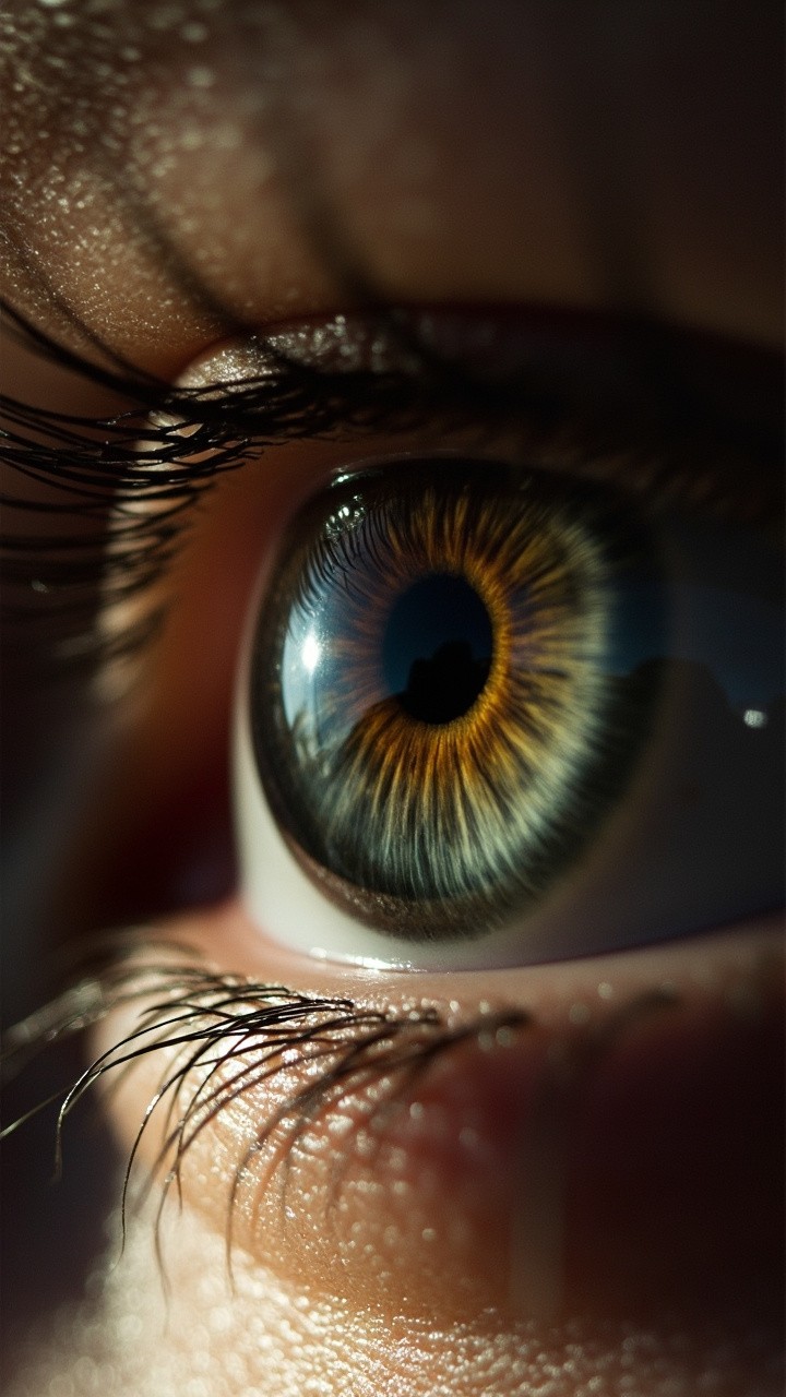 The Eye Reflecting Nostalgic Sadness in Detail