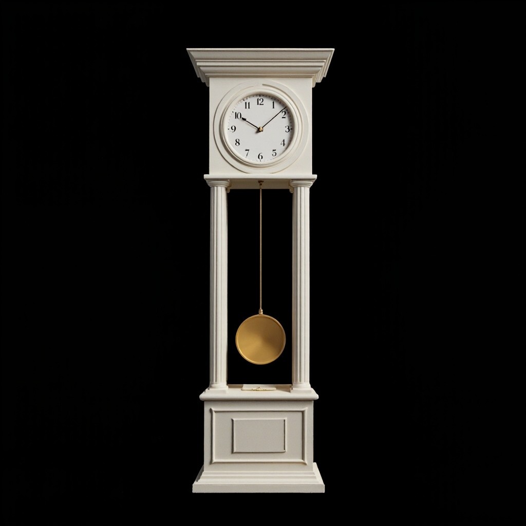 The Grandfather Clock with Golden Pendulum Front View