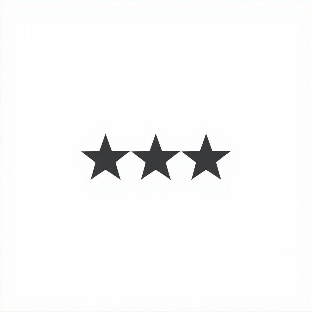 The Minimalistic Five Stars on White Background